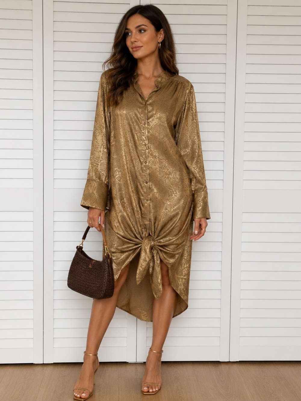 Adrienne Landau NWT Gold Button-Up Dust Cover.